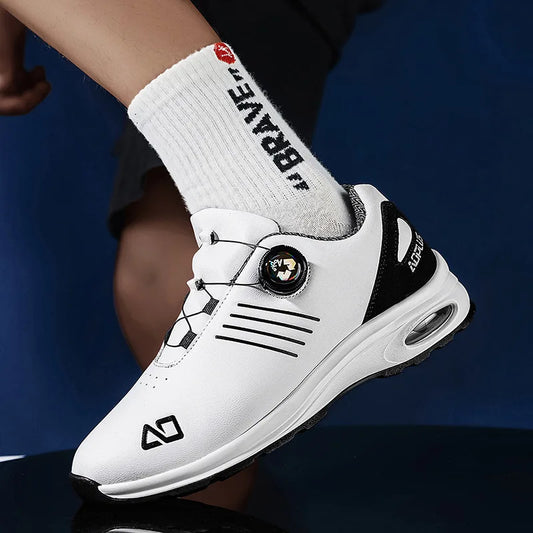 Winter Golf Shoes for Men Casual Rotating Buckle Air-Cushioned Trainers Baseball Shoes