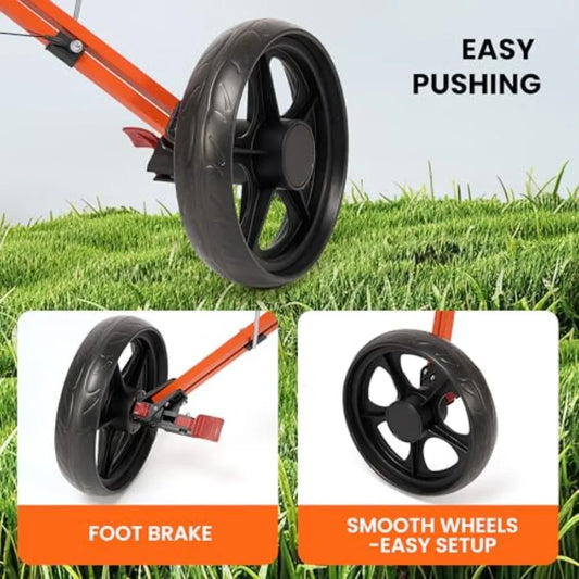 Golf Cart Golf Push Cart Golf Bag Cart with 3 Wheel Quick Folding Scorecard Holder Cup Holder Foot Brake 360 Rotating Front Whe