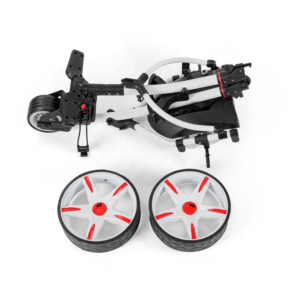 Professional Custom Aluminium 3-Wheel Foldable Electric Golf Trolley Push Cart